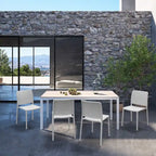 Chaises d'appoint empilables modernes WRGHOME pour terrasse, intérieur/extérieur (lot de 2) - 84,2 cm H x 47 cm L x 55,5 cm P