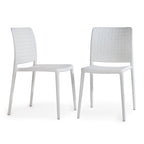 Chaises d'appoint empilables modernes WRGHOME pour terrasse, intérieur/extérieur (lot de 2) - 84,2 cm H x 47 cm L x 55,5 cm P