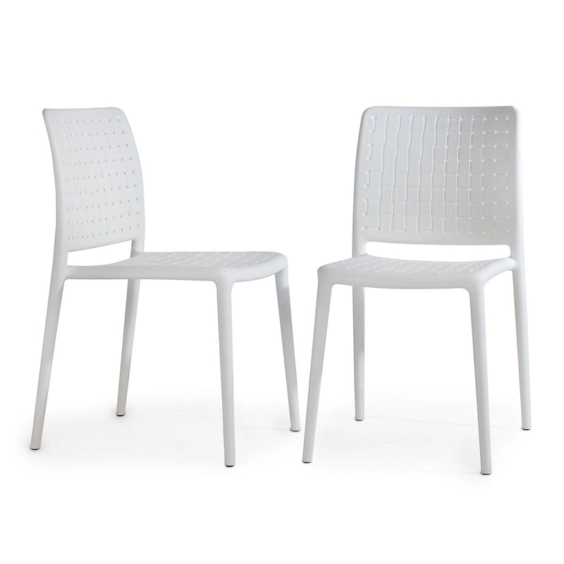Chaises d'appoint empilables modernes WRGHOME pour terrasse, intérieur/extérieur (lot de 2) - 84,2 cm H x 47 cm L x 55,5 cm P