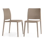 Chaises d'appoint empilables modernes WRGHOME pour terrasse, intérieur/extérieur (lot de 2) - 84,2 cm H x 47 cm L x 55,5 cm P