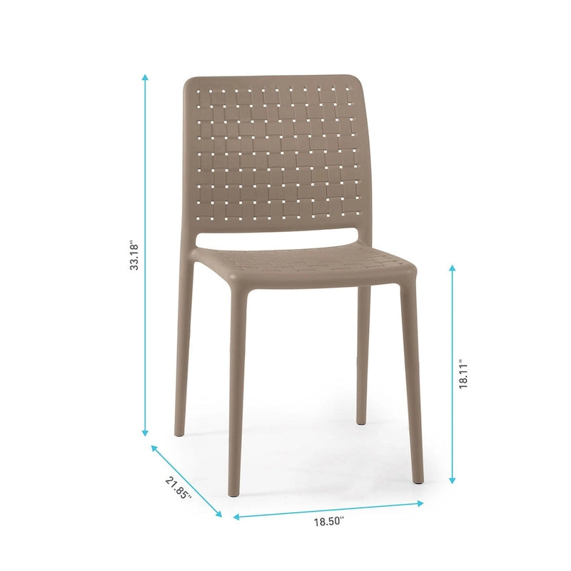 Chaises d'appoint empilables modernes WRGHOME pour terrasse, intérieur/extérieur (lot de 2) - 84,2 cm H x 47 cm L x 55,5 cm P