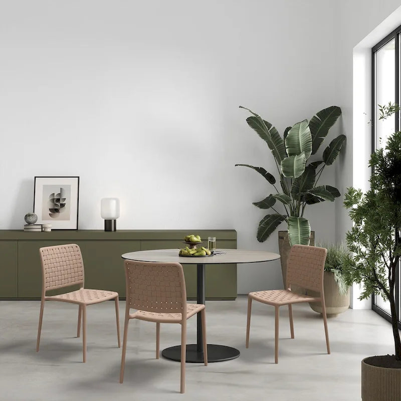 Chaises d'appoint empilables modernes WRGHOME pour terrasse, intérieur/extérieur (lot de 2) - 84,2 cm H x 47 cm L x 55,5 cm P