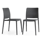 Chaises d'appoint empilables modernes WRGHOME pour terrasse, intérieur/extérieur (lot de 2) - 84,2 cm H x 47 cm L x 55,5 cm P