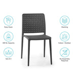 Chaises d'appoint empilables modernes WRGHOME pour terrasse, intérieur/extérieur (lot de 2) - 84,2 cm H x 47 cm L x 55,5 cm P