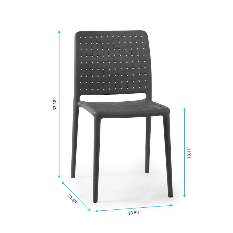 Chaises d'appoint empilables modernes WRGHOME pour terrasse, intérieur/extérieur (lot de 2) - 84,2 cm H x 47 cm L x 55,5 cm P