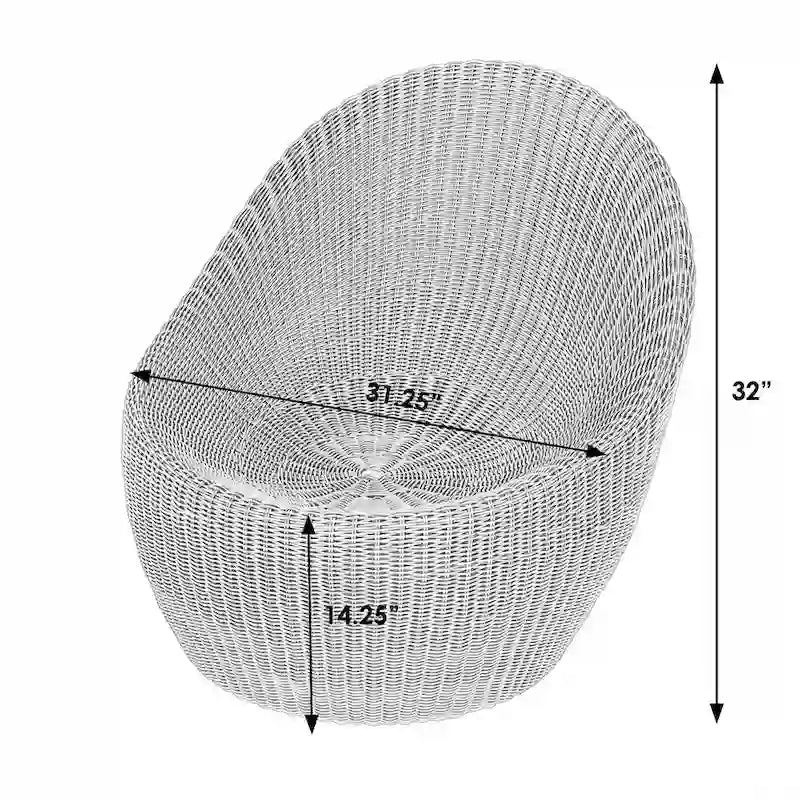 Fauteuil nid d'extérieur en rotin Delmar