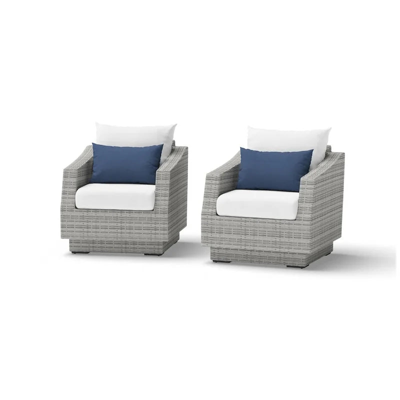 Cannes 2 Piece Sunbrella Outdoor Patio Club Chairs