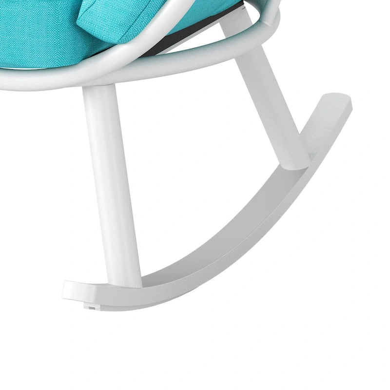 Fauteuil à bascule d'extérieur VredHom en forme d'œuf avec coussin et auvent pliable