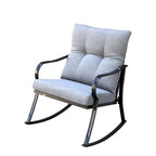 Ensemble fauteuil à bascule et table de chevet blanc cassé