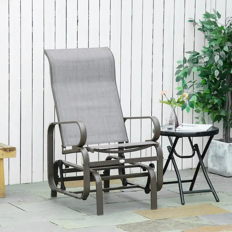 Fauteuil berçant d'extérieur avec mécanisme de bascule fluide