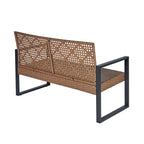 Ensemble de conversation de patio en bois d'acacia composé de 4 pièces avec plateau de table, idéal pour balcon, porche, jardin et pelouse.