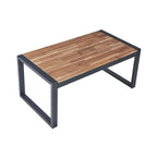 Ensemble de conversation de patio en bois d'acacia composé de 4 pièces avec plateau de table, idéal pour balcon, porche, jardin et pelouse.