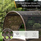 Canapé une place en rotin avec auvent, élégant canapé en osier pour l'extérieur