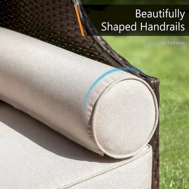 Canapé une place en rotin avec auvent, élégant canapé en osier pour l'extérieur