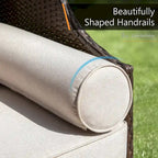 Canapé une place en rotin avec auvent, élégant canapé en osier pour l'extérieur