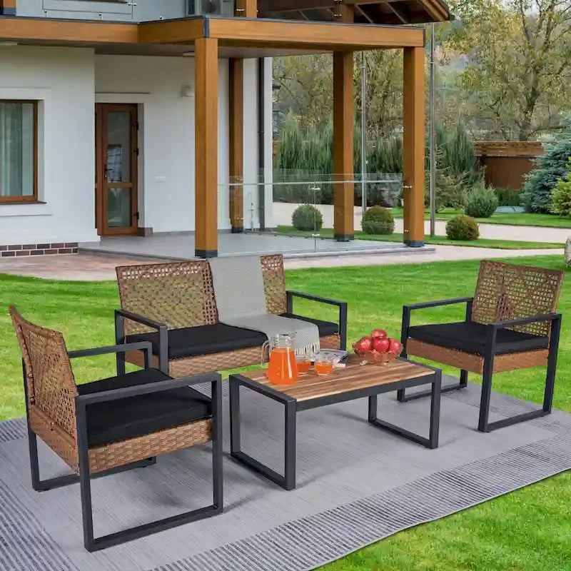Ensemble de mobilier de patio 4 pièces WW