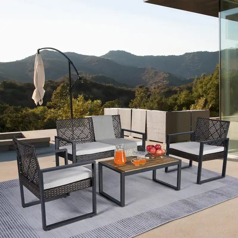 Ensemble de mobilier de patio 4 pièces WW