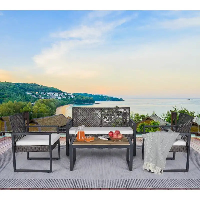Ensemble de mobilier de patio 4 pièces WW