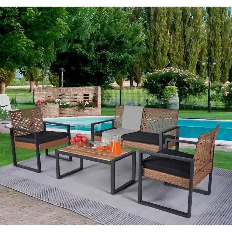 Ensemble de mobilier de patio 4 pièces WW