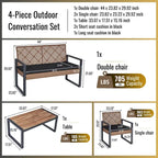 Ensemble de mobilier de patio 4 pièces WW