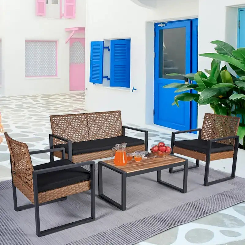 Ensemble de mobilier de patio 4 pièces WW