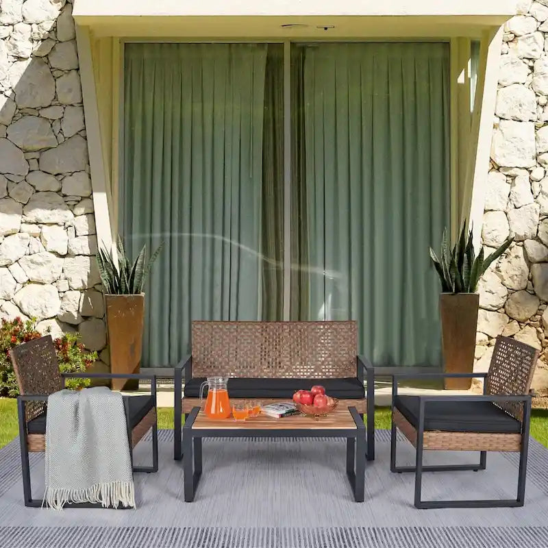 Ensemble de mobilier de patio 4 pièces WW