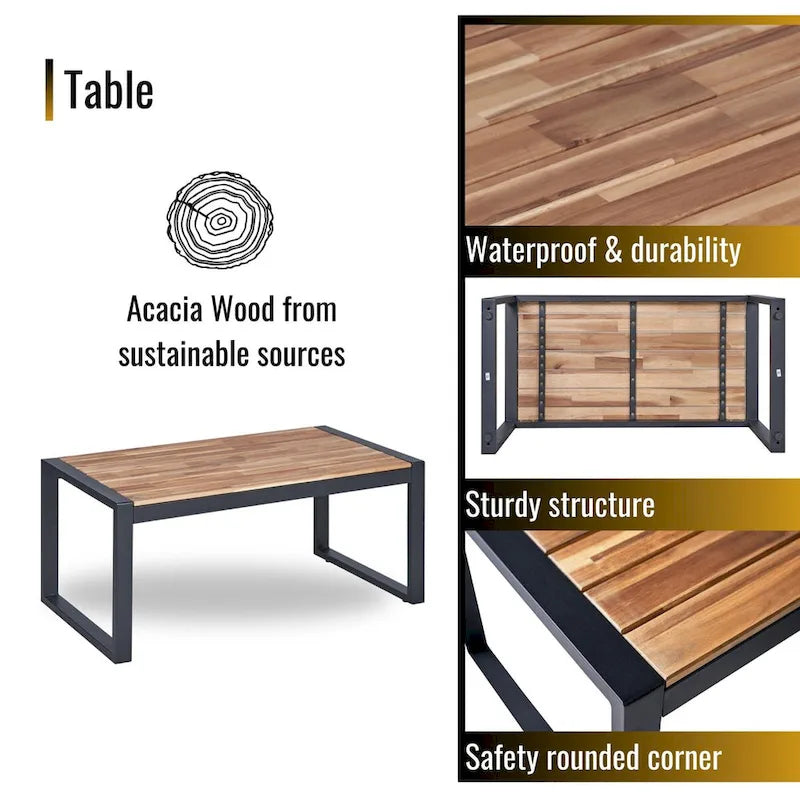 Ensemble de mobilier de patio 4 pièces WW