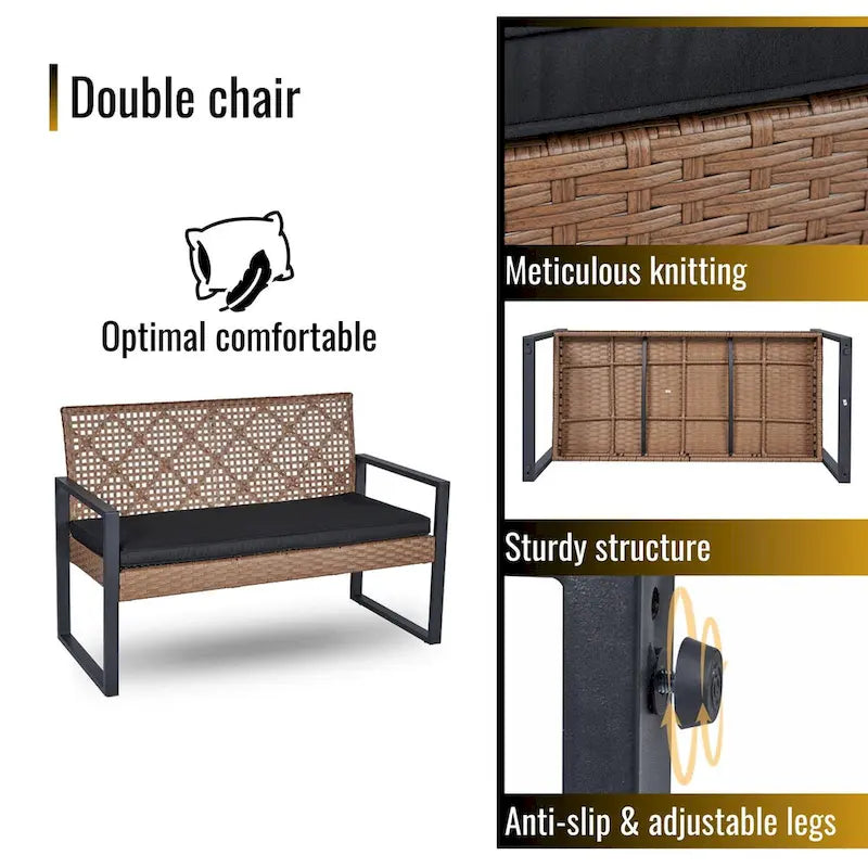 Ensemble de mobilier de patio 4 pièces WW