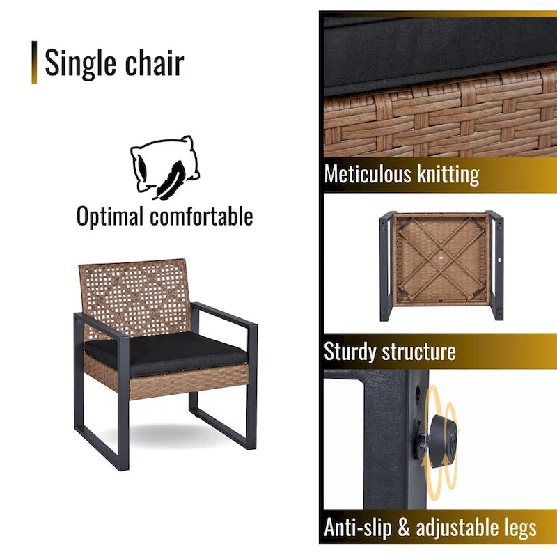 Ensemble de mobilier de patio 4 pièces WW