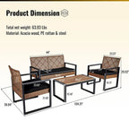 Ensemble de mobilier de patio 4 pièces WW