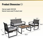 Ensemble de mobilier de patio 4 pièces WW