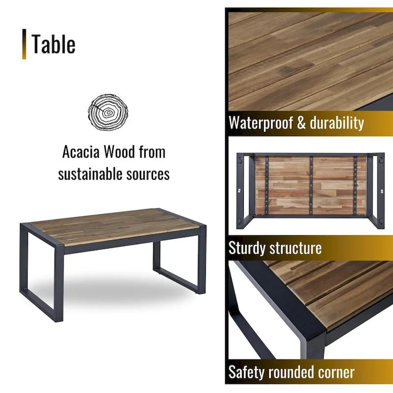 Ensemble de mobilier de patio 4 pièces WW