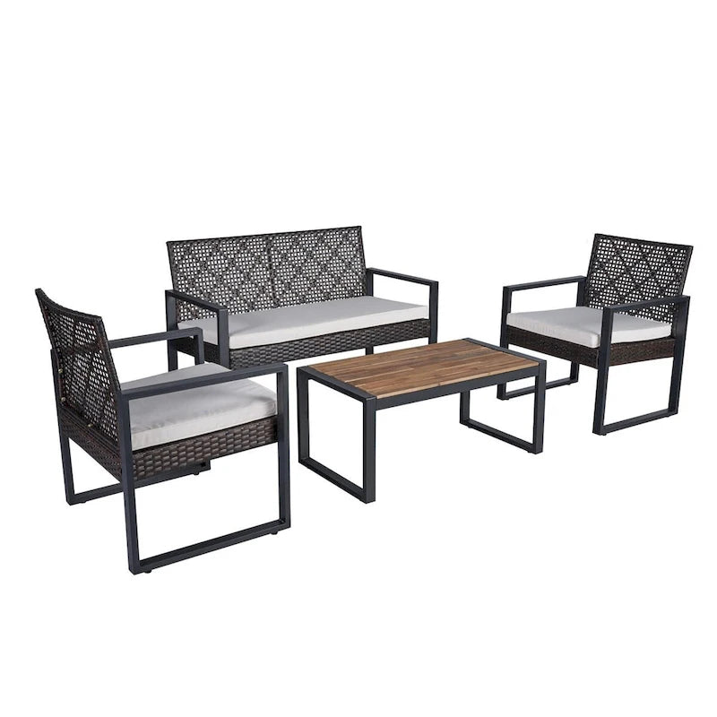 Ensemble de mobilier de patio 4 pièces WW