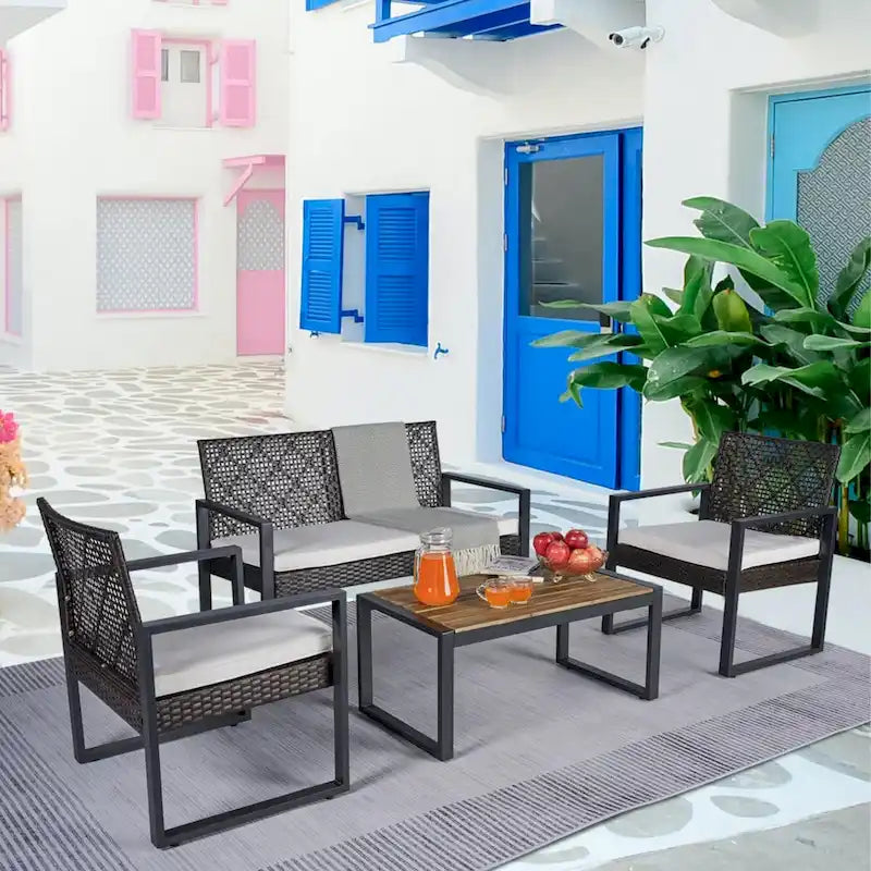 Ensemble de mobilier de patio 4 pièces WW