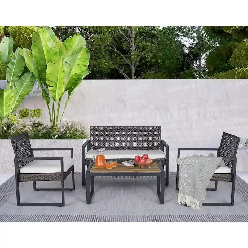 Ensemble de mobilier de patio 4 pièces WW