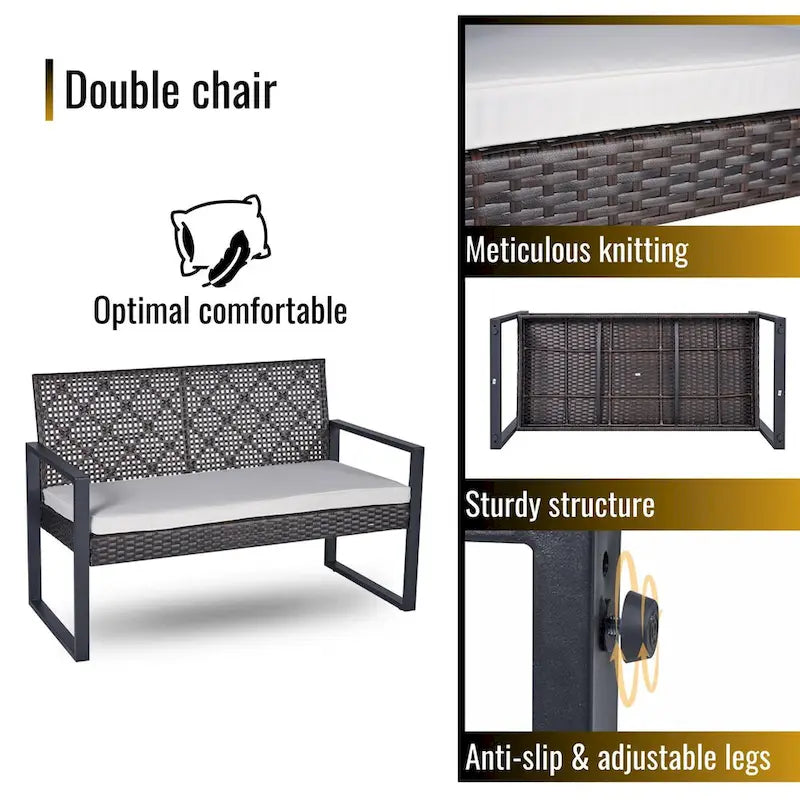 Ensemble de mobilier de patio 4 pièces WW