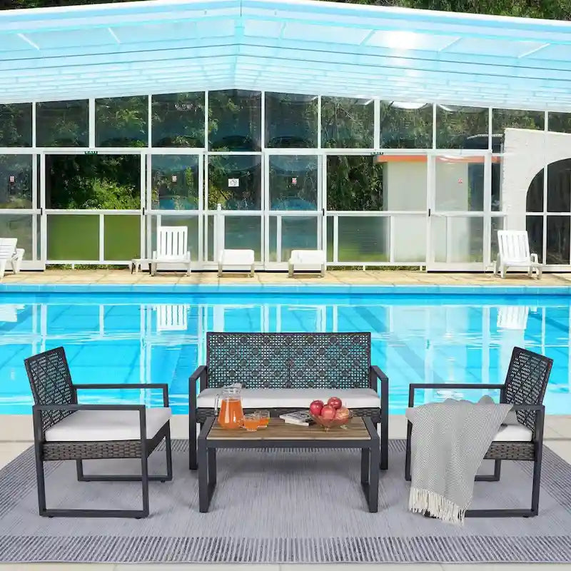 Ensemble de mobilier de patio 4 pièces WW