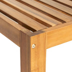 Ensemble de canapé d'angle d'extérieur 5 pièces en bois d'acacia naturel avec tissu résistant à l'eau