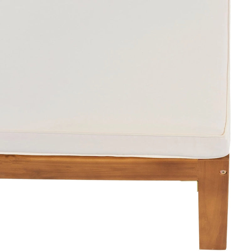 Ensemble de canapé d'angle d'extérieur en bois avec coussins