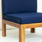 Ensemble de canapé d'angle d'extérieur en bois avec coussins