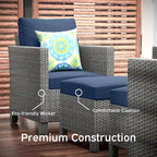 Ensemble de conversation de patio en osier Nestl 5 pièces - Ensemble de meubles de patio sectionnels