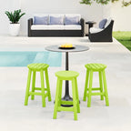 Tabourets de comptoir ronds d'extérieur Polytrends Laguna HDPE tous temps 24 pouces (ensemble de 3)