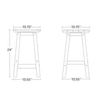 Tabourets de comptoir ronds d'extérieur Polytrends Laguna HDPE tous temps 24 pouces (ensemble de 3)