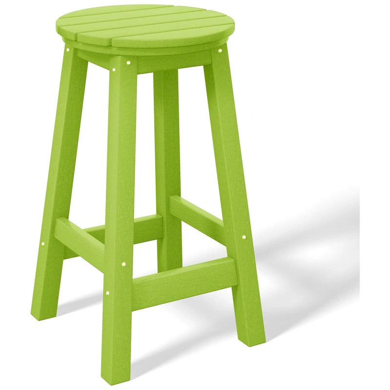 Tabourets de comptoir ronds d'extérieur Polytrends Laguna HDPE tous temps 24 pouces (ensemble de 3)