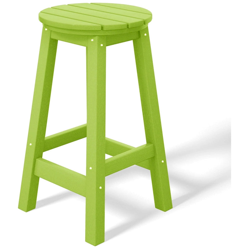 Tabourets de comptoir ronds d'extérieur Polytrends Laguna HDPE tous temps 24 pouces (ensemble de 3)