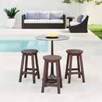 Tabourets de comptoir ronds d'extérieur Polytrends Laguna HDPE tous temps 24 pouces (ensemble de 3)