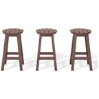 Tabourets de comptoir ronds d'extérieur Polytrends Laguna HDPE tous temps 24 pouces (ensemble de 3)