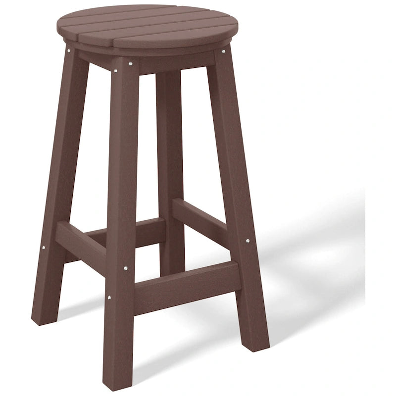 Tabourets de comptoir ronds d'extérieur Polytrends Laguna HDPE tous temps 24 pouces (ensemble de 3)