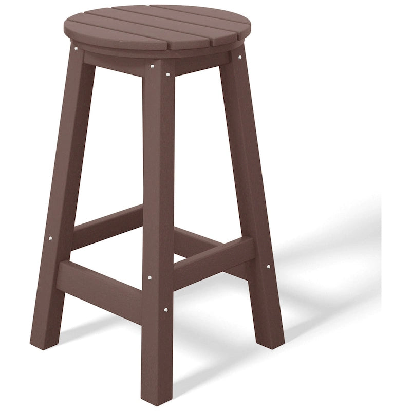 Tabourets de comptoir ronds d'extérieur Polytrends Laguna HDPE tous temps 24 pouces (ensemble de 3)