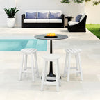 Tabourets de comptoir ronds d'extérieur Polytrends Laguna HDPE tous temps 24 pouces (ensemble de 3)